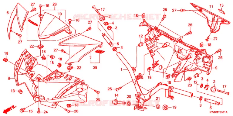 GUIDON (2) Honda MOTO 110 WAVE 2014  AFP110MCRE