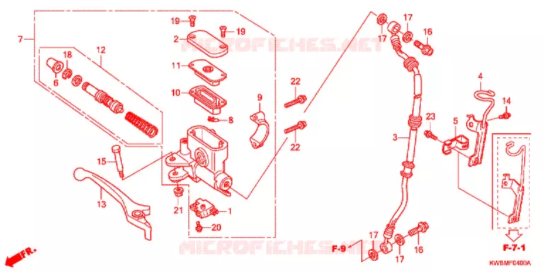 MAITRE CYLINDRE DE FREIN AVANT Honda MOTO 110 WAVE 2014  AFP110MCRE