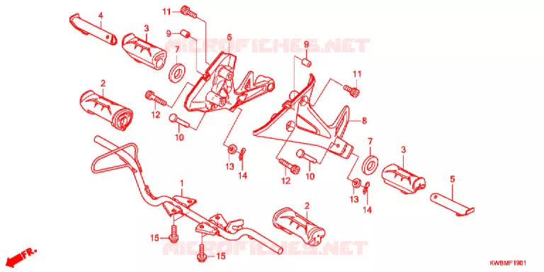 REPOSE PIED (2) Honda MOTO 110 WAVE 2015  AFP110MCRE
