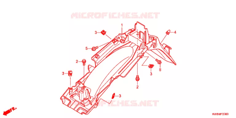 GARDE-BOUE ARRIERE (AFP110MCSB/C/D/AFP110KCSB) Honda MOTO 110 WAVE 2011  AFP110MCSB
