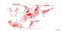 AUTOCOLLANTS (AFP110MCSD) pour Honda WAVE DASH 110 S, Electric start, rear brake drum de 2013