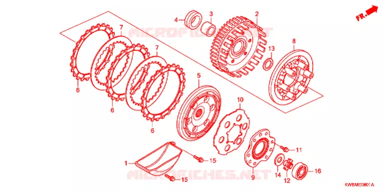 EMBRAYAGE  Honda MOTO 110 WAVE 2013  AFP110MCSD