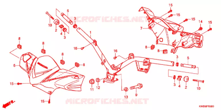 GUIDON (1) Honda MOTO 110 WAVE 2013  AFP110MCSD