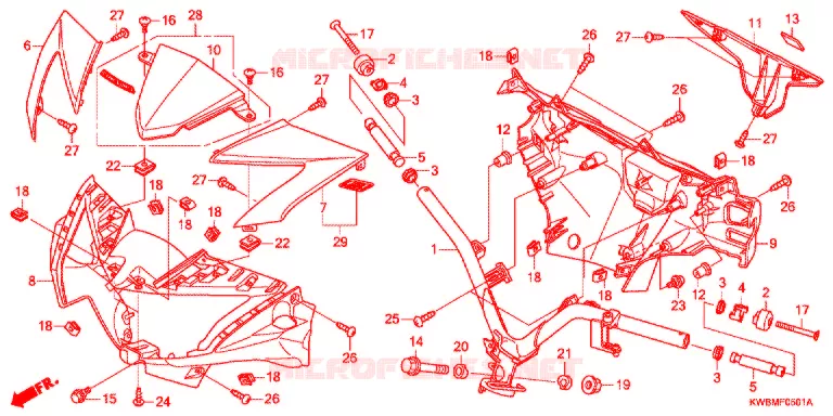 GUIDON (2) Honda MOTO 110 WAVE 2017  AFP110MCSE