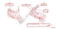 ETIQUETTE DE PRECAUTIONS pour Honda WAVE 125 X, Casted wheels, Kick start only de 2010