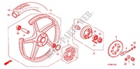 ROUE ARRIERE (2) pour Honda WAVE 125 X, Casted wheels, Kick start only de 2010
