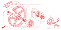 ROUE ARRIERE (2) pour Honda WAVE 125 X, Casted wheels, Kick start only de 2010