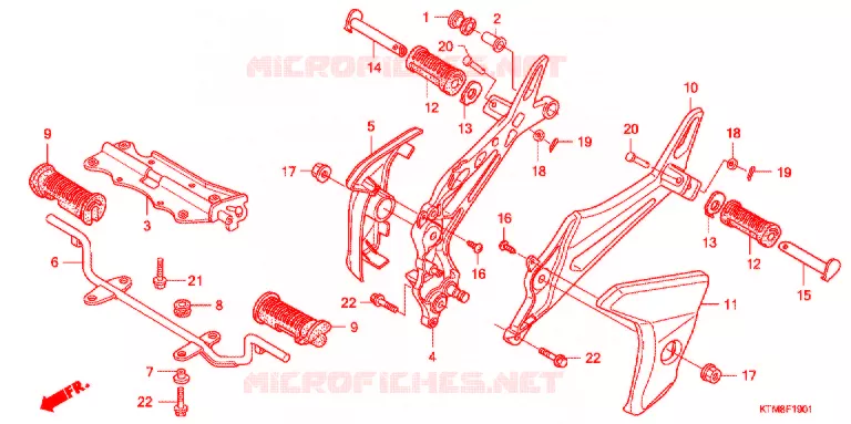 REPOSE PIED (2) Honda MOTO 125 WAVE 2010  AFP125KCSA