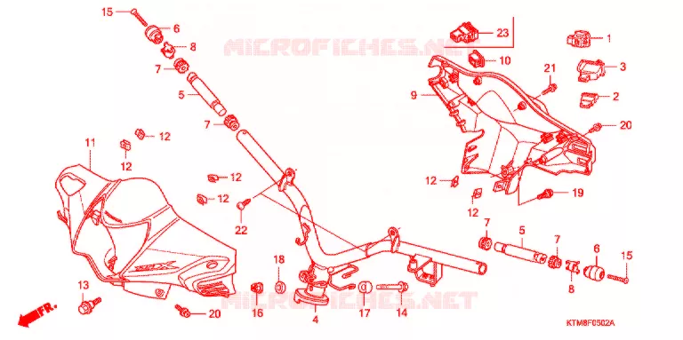 GUIDON - CARENAGE (3) Honda MOTO 125 WAVE 2012  AFP125MCSA