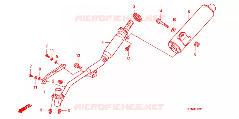 SILENCIEUX D'ECHAPPEMENT (2) Honda MOTO 125 WAVE 2012  AFP125MCSA