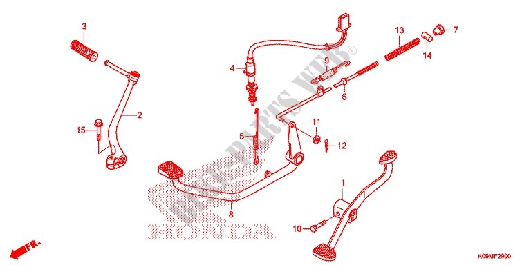 PEDALE pour Honda WAVE 110 S, Kick start de 2014