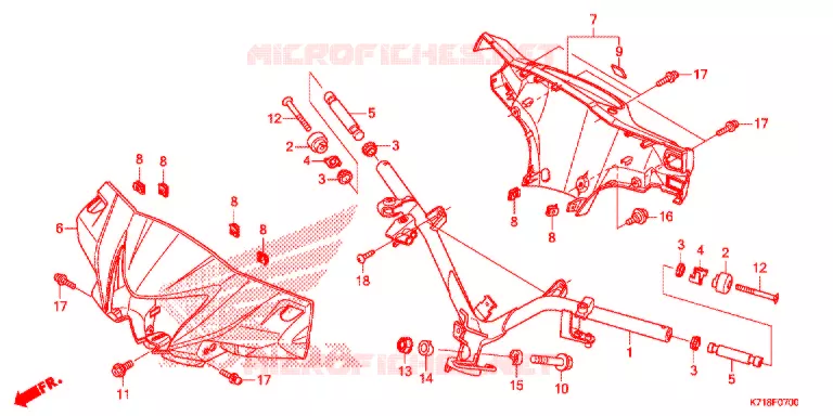 GUIDON - CARENAGE Honda MOTO 110 WAVE 2016  AFS110MDG