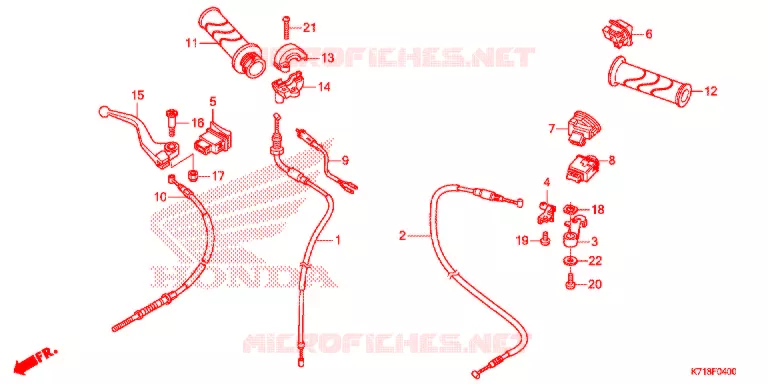 LEVIER DE GUIDON - CABLE - COMMODO Honda MOTO 110 WAVE 2017  AFS110MDG