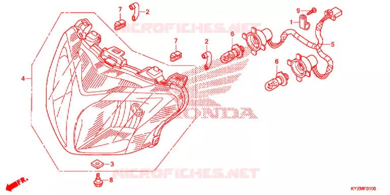 PHARE (AFS125MSD/MCSD,E/MCRD,E) Honda MOTO 125 FUTURE 2013  AFS125MCRD