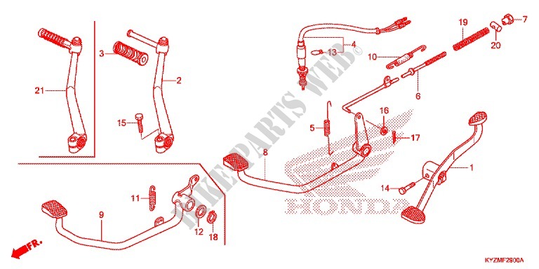 PEDALE pour Honda FUTURE 125 Casted wheels, Rear brake drum de 2013