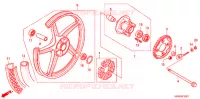ROUE ARRIERE (AFX110CS/MCS) pour Honda WAVE 110 Casted wheels, Kick start de 2012
