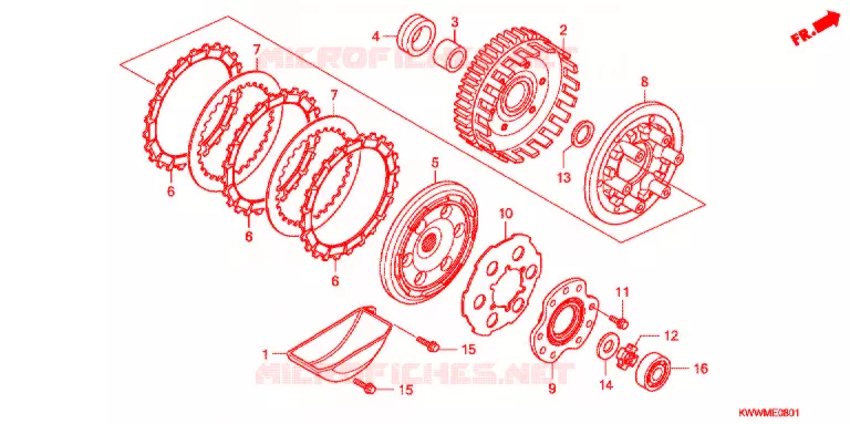 EMBRAYAGE  Honda MOTO 110 WAVE 2012  AFX110CSA