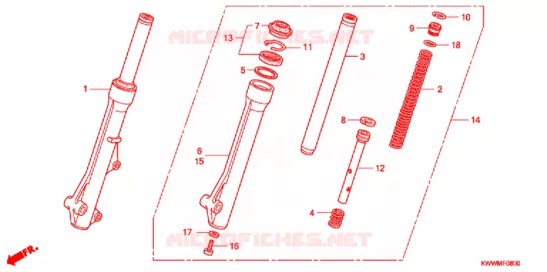 FOURCHE Honda MOTO 110 WAVE 2012  AFX110CSA
