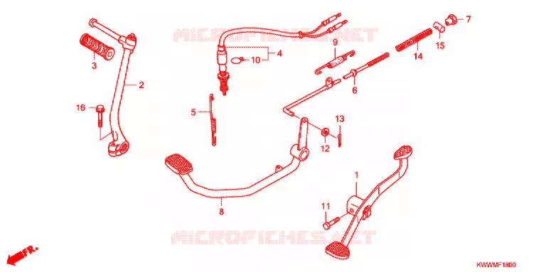 PEDALE - KICK Honda MOTO 110 WAVE 2012  AFX110CSA