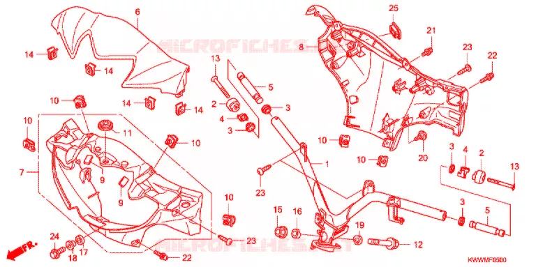 GUIDON - CARENAGE Honda MOTO 110 WAVE 2010  AFX110MCSA