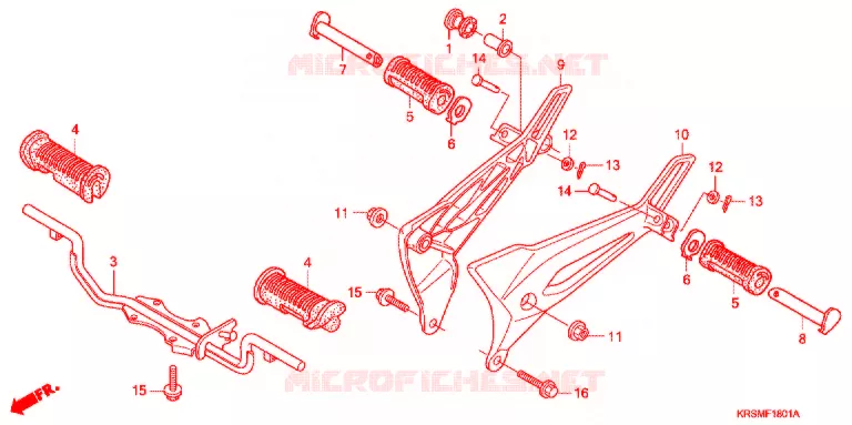 REPOSE PIED (ANF100DR/SR/MSR) Honda MOTO 100 WAVE 2006  ANF100MSR6