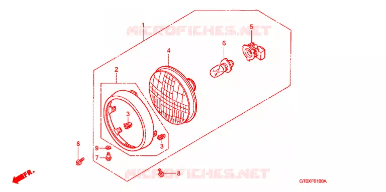 PHARE (D) Honda MOTO 90 CUB 2003  C90D2