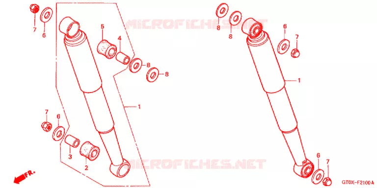 AMORTISSEUR ARRIERE Honda MOTO 90 CUB 2000  C90DX