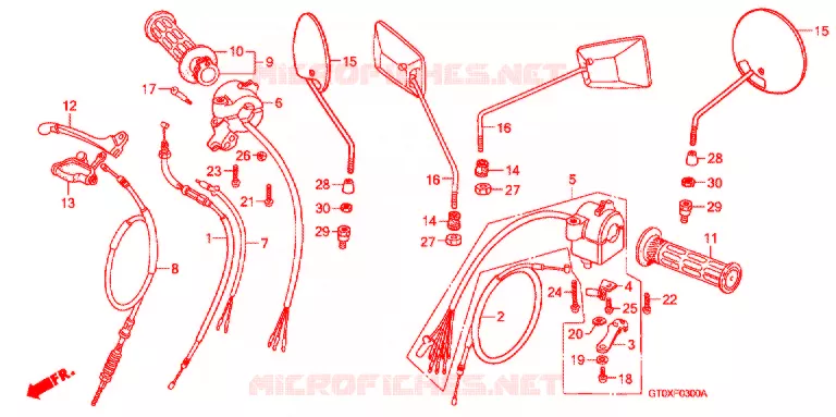 CABLES - COMMODOS - LEVIERS - POIGNEES Honda MOTO 90 CUB 2005  C90CM5