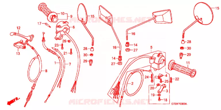 CABLES - COMMODOS - LEVIERS - POIGNEES Honda MOTO 90 CUB 2005  C90D5