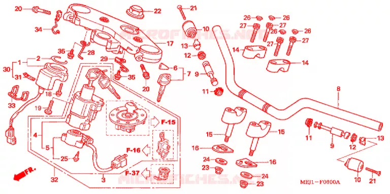 GUIDON - TE DE FOURCHE Honda MOTO 1300 CB 2003  CB1300F3_II