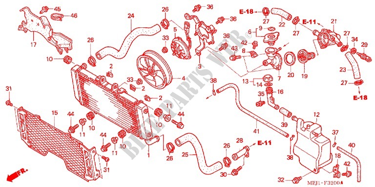 RADIATEUR (CB1300/F/F1/S) pour Honda CB 1300 SUPER FOUR de 2004