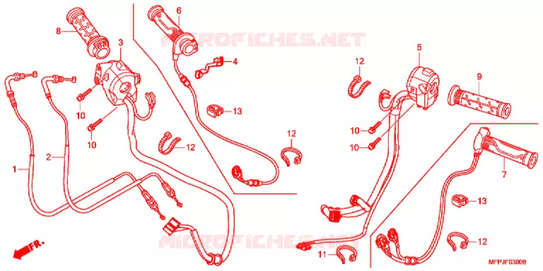 COMMODO - LEVIER - CABLE Honda MOTO 1300 CB 2015  CB1300SADE