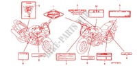 ETIQUETTE DE PRECAUTIONS  pour Honda CB 1300 SUPER BOL DOR TWO TONES de 2009