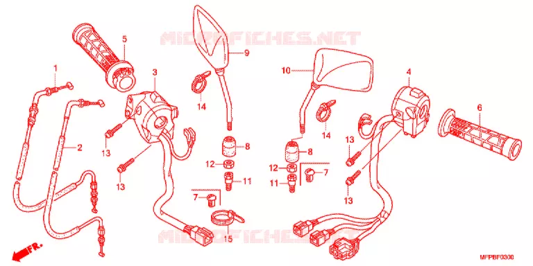 COMMODO - LEVIER - CABLE Honda MOTO 1300 CB 2012  CB1300SAB_3J