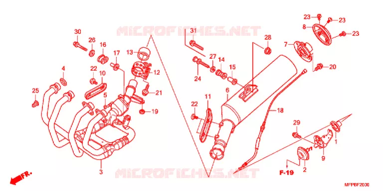 SILENCIEUX D'ECHAPPEMENT Honda MOTO 1300 CB 2012  CB1300SAB_4J