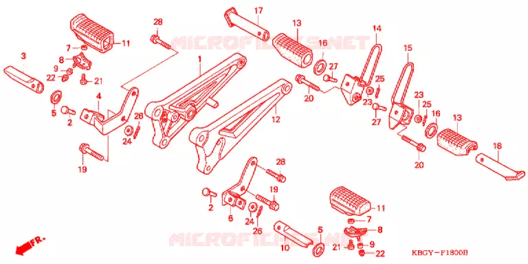 REPOSE PIED Honda MOTO 250 CB 2002  CB2502