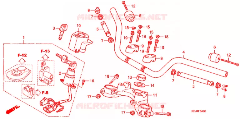 GUIDON Honda MOTO 250 CB 2008  CB2508