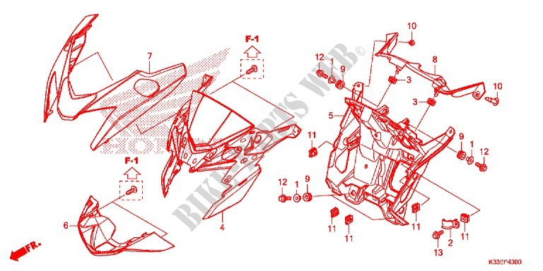 TETE DE FOURCHE pour Honda CB 300 F ABS de 2015