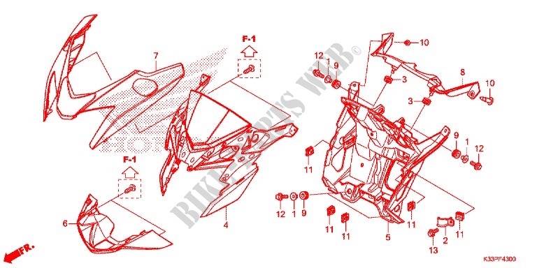 TETE DE FOURCHE pour Honda CB 300 POLICE ABS 3DK de 2015