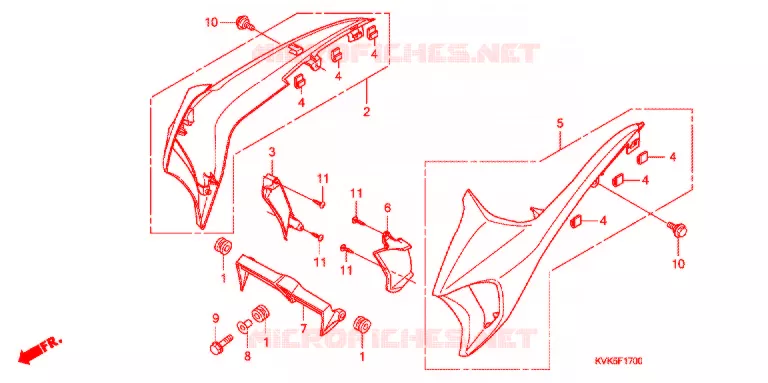 OUIES DE RADIATEUR (1) Honda MOTO 300 CB 2009  CB300RA