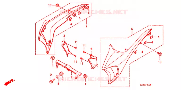 OUIES DE RADIATEUR (1) Honda MOTO 300 CB 2012  CB300RAC