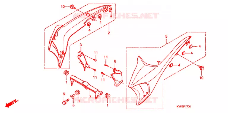 OUIES DE RADIATEUR (1) Honda MOTO 300 CBR 2011  CB300RB