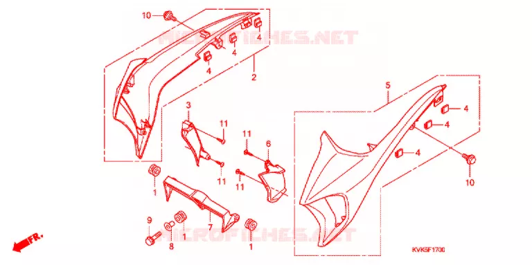 OUIES DE RADIATEUR (1) Honda MOTO 300 CB 2012  CB300RC