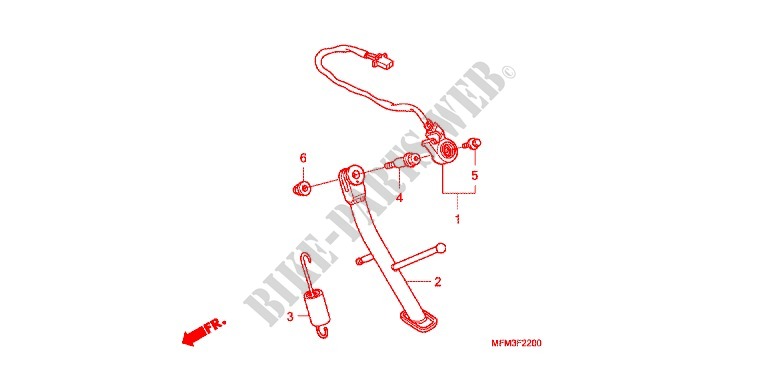 BEQUILLE pour Honda CB 400 SUPER FOUR ABS de 2010