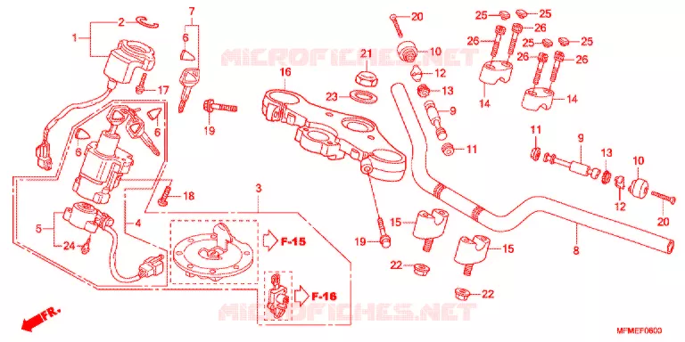 GUIDON - TE DE FOURCHE Honda MOTO 400 CB 2011  CB400AB