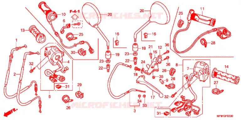LEVIER DE GUIDON - CABLE - COMMODO Honda MOTO 400 CB 2016  CB400AG