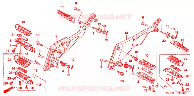 REPOSE PIED Honda MOTO 400 CB 2010  CB400L9