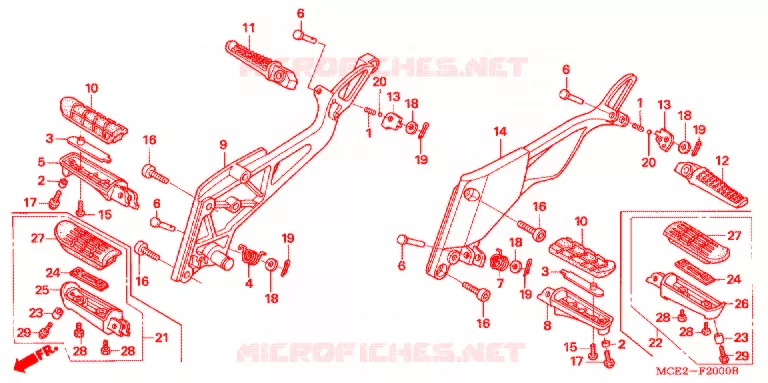 REPOSE PIED Honda MOTO 400 CB 2009  CB400L9