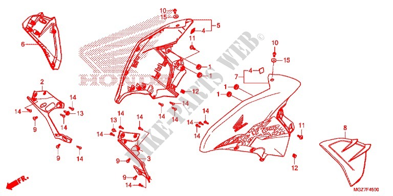 CARENAGES LATERAUX AVANT pour Honda CB 400 X ABS de 2014