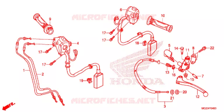 LEVIER DE GUIDON - CABLE - COMMODO Honda MOTO 500 CB 2013  CB500FD